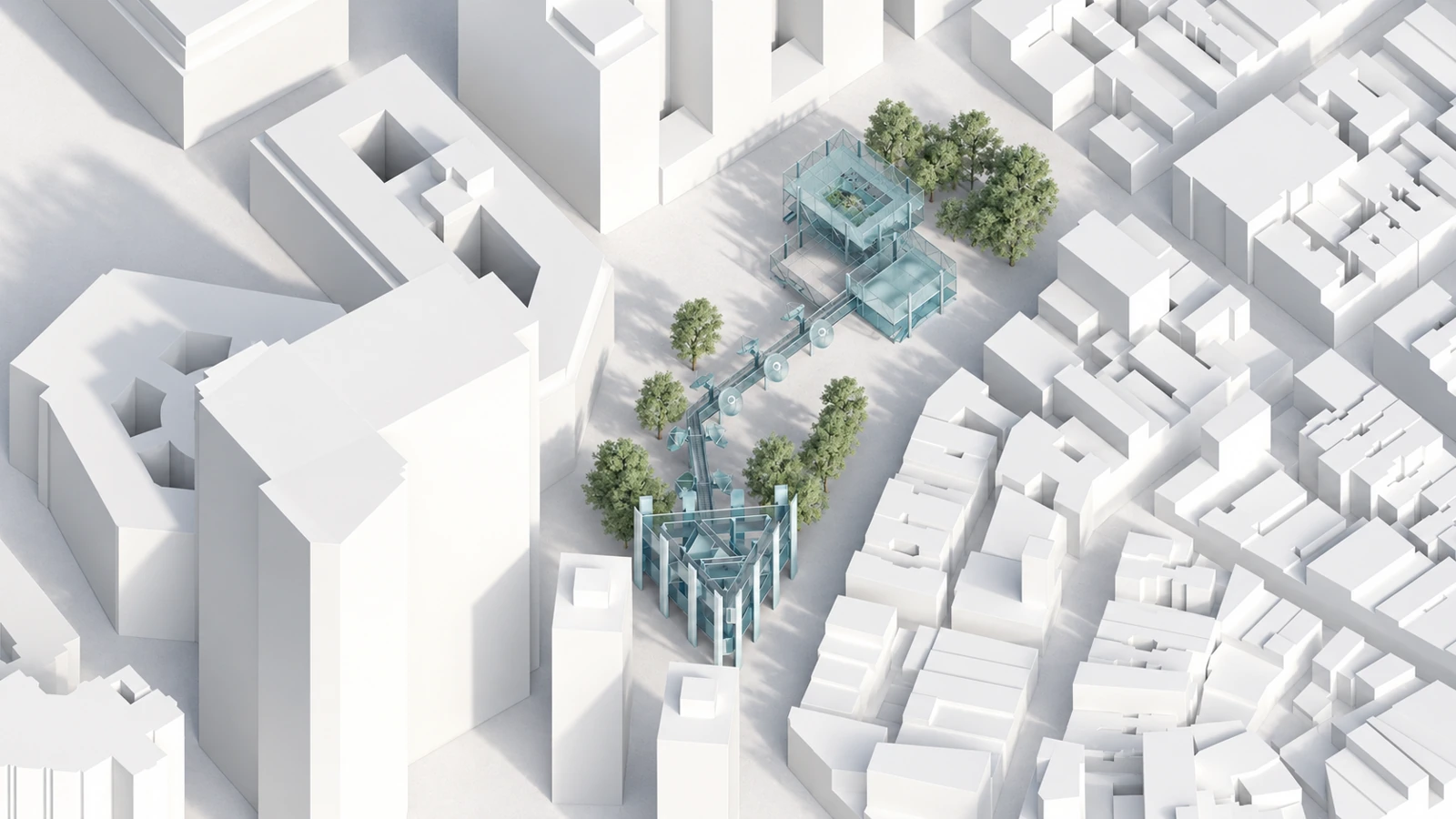Aerial view of the urban proposal